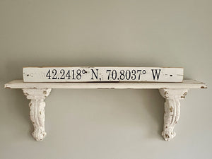 Reclaimed Wood Coordinates Sign