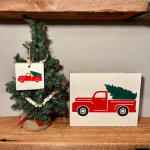 Christmas Truck & Tree 8x10 Sign